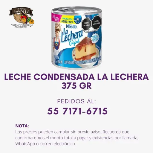 LECHE CONDENSADA LA LECHERA 375 GR.