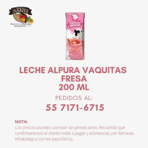 LECHE ALPURA VAQUITAS FRESA 200 ML