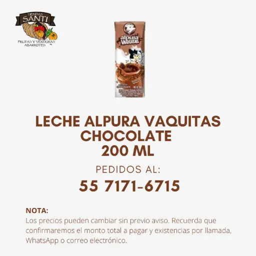 LECHE ALPURA VAQUITAS CHOCOLATE 200 ML
