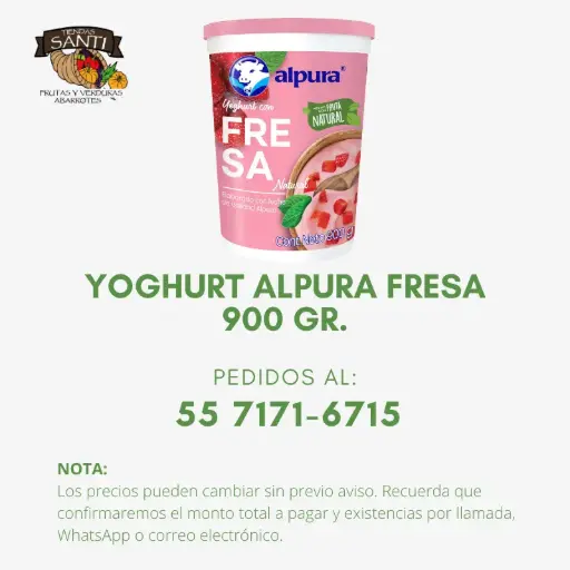 YOGHURT ALPURA FRESA 900 GR.